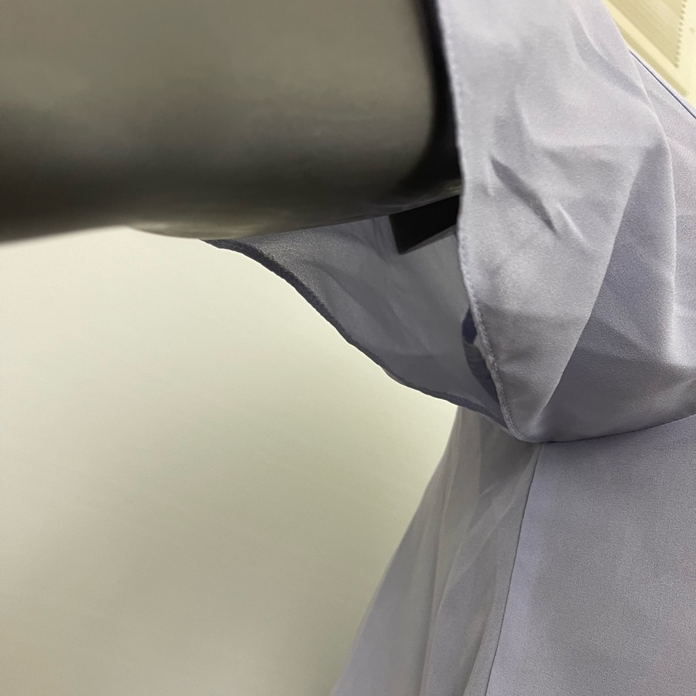 ASOS Top Women’s 4 Purple Flutter Sleeve Crop Semi Sheer Blouse Sexy - Picture 6 of 8